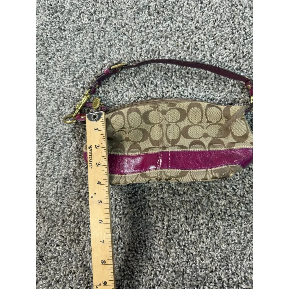 Vintage Y2K Coach Signature Legacy Striped Mini Shoulder Bag Brown & Burgundy